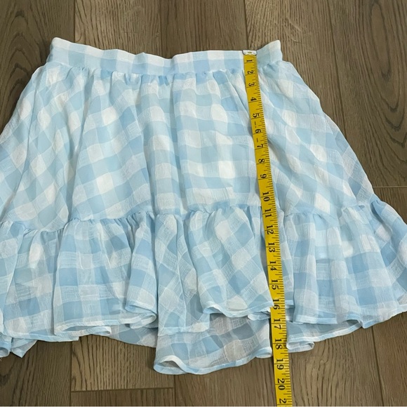 Toby Heart Ginger | blue and‎ white gingham tiered ruffle mini skirt - Picture 9 of 9